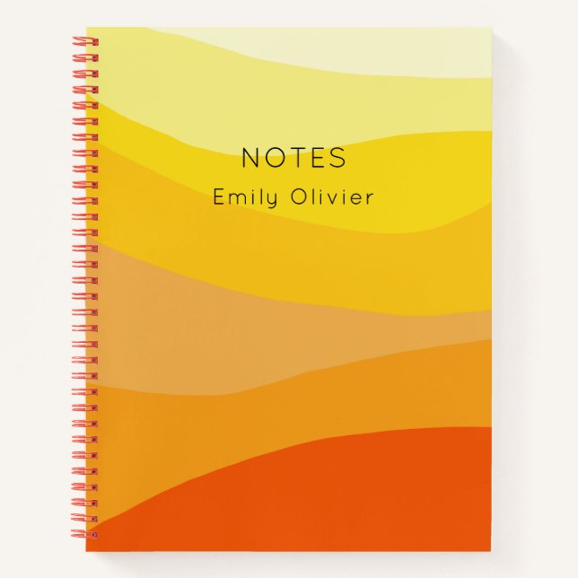 Einfache Orange Yellow Journal-Notizen personalisi Notizbuch (Vorderseite)