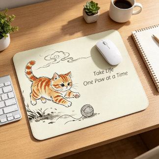 Einfache orientalische Tuschwasch-Katzen-Mauspad a Mousepad