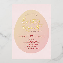 Einfache Osterbrunch Ei Jage Soft Pink Folieneinladung