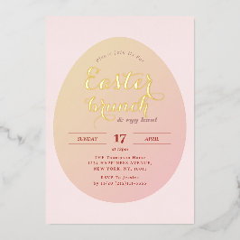 Einfache Osterbrunch Ei Jage Soft Pink Folieneinladung