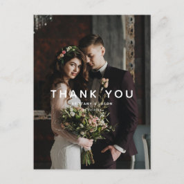 Einfache Overlay Text Wedding Vielen Dank Foto Postkarte