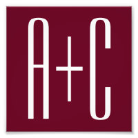 Einfache Paare Initialen | White & Burgund