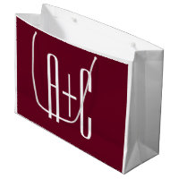 Einfache Paare Initialen | White & Burgund