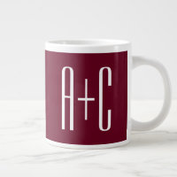Einfache Paare Initialen | White & Burgund