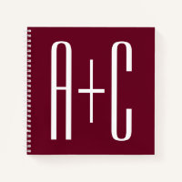 Einfache Paare Initialen | White & Burgund