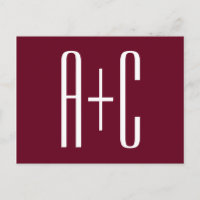 Einfache Paare Initialen | White & Burgund