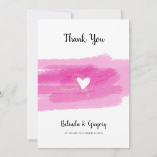 Einfache Paint Strokes & Heart Wedding Dankeskarte