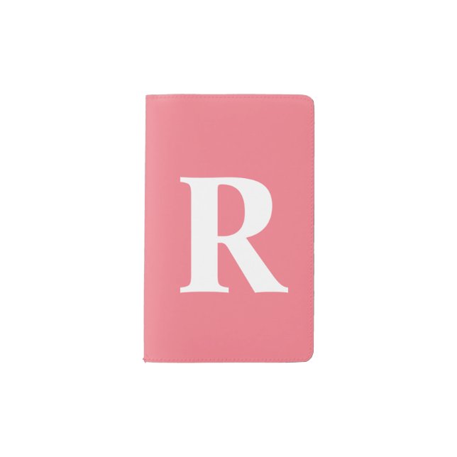 Einfache Papaya-Lachs-Personalisiert Monogramm Moleskine Taschennotizbuch (Vorderseite)