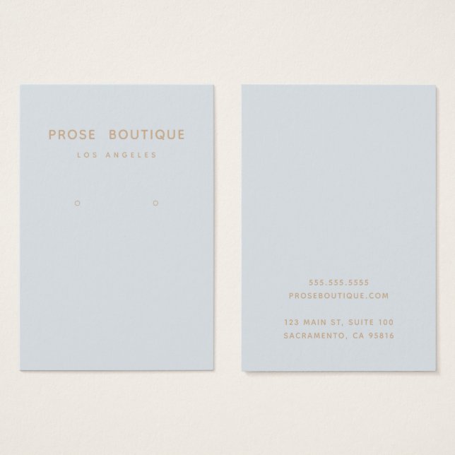 Einfache Pariser Earring-Display-Karte (Vorne & Hinten)