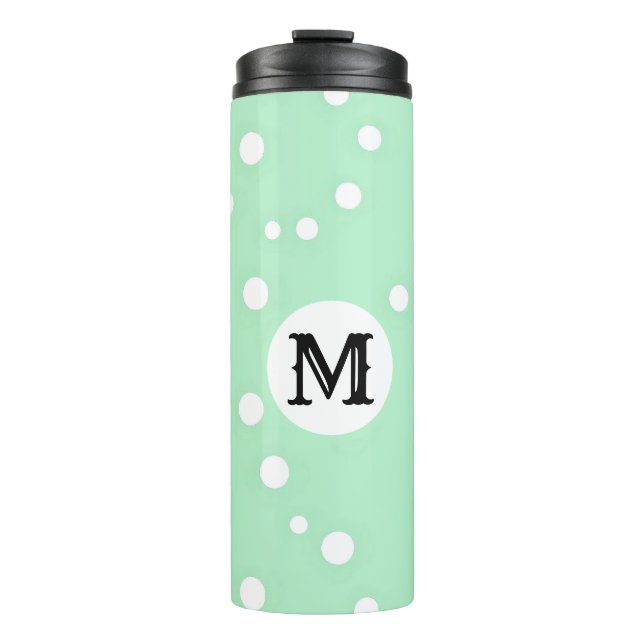 EINFACHE PASTEL GREEN MIT MONOGRAMM THERMOSBECHER (Vorderseite)
