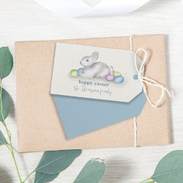 Einfache Pastel Happy Osterfest Bunny Niedlich Cla Geschenkanhänger