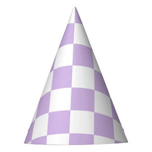 Einfache Pastel Lila Lilac & White Checked Partyhütchen