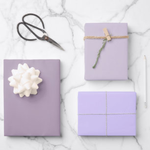 Einfache Pastell-Blaß-Lavendel-Violett-Töne 3 Nuan Geschenkpapier Set