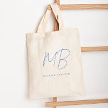 Einfache Pastell Blau-Minimalistisch-Monogramm-Bez Tragetasche<br><div class="desc">Einfache Pastel Blue Minimalistisch Two Monogram Name Tasche perfekt als Geschenk für Freunde,  Mitarbeiter,  Chefs,  Berater,  Profis oder Geschäftsleute.</div>
