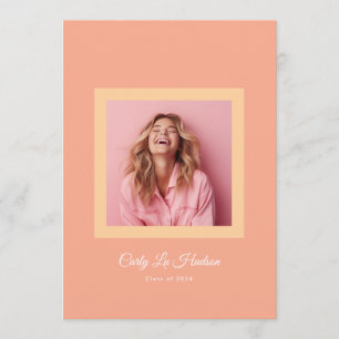 Einfache Pastell-Minimal-Abschlussfoto-Hochschulra Ankündigung