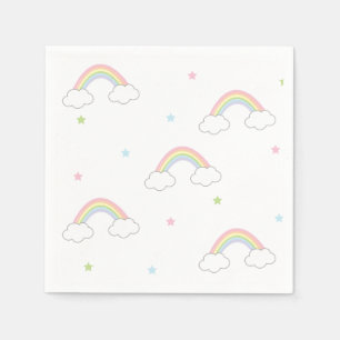 Einfache Pastell Rainbow Cake Geburtstag Serviette