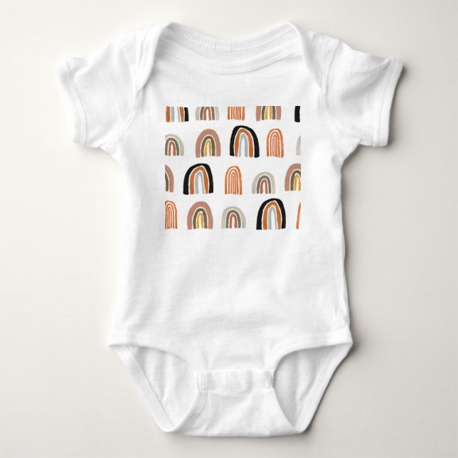 Einfache Pastell Rainbow Kids Style Baby Strampler (Vorderseite)