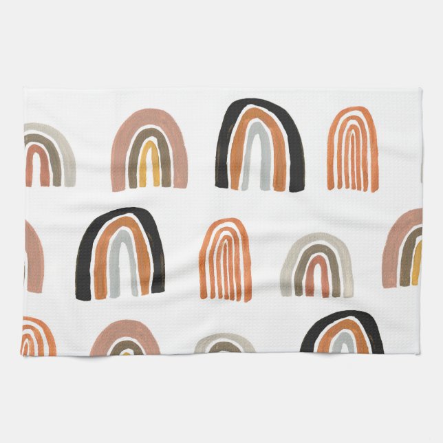 Einfache Pastell Rainbow Kids Style Geschirrtuch (Horizontal)