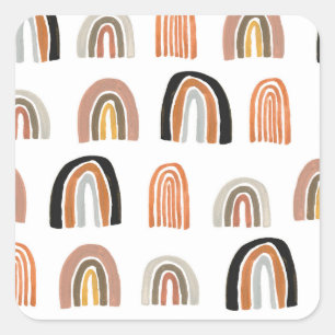 Einfache Pastell Rainbow Kids Style Quadratischer Aufkleber