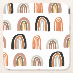 Einfache Pastell Rainbow Kids Style Rechteckiger Pappuntersetzer