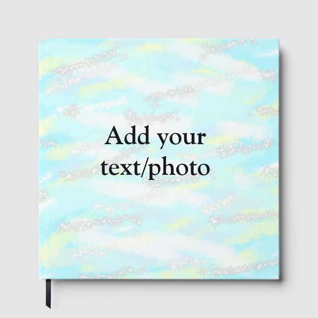 Einfache Pastellfarben Glitzer hinzufügen Foto Gästebuch (Vorderseite)