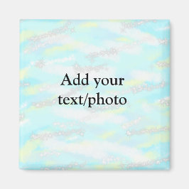 Einfache Pastellfarben Glitzer hinzufügen Foto Magnet