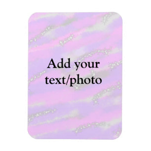 Einfache Pastellfarben Glitzer hinzufügen Foto Magnet