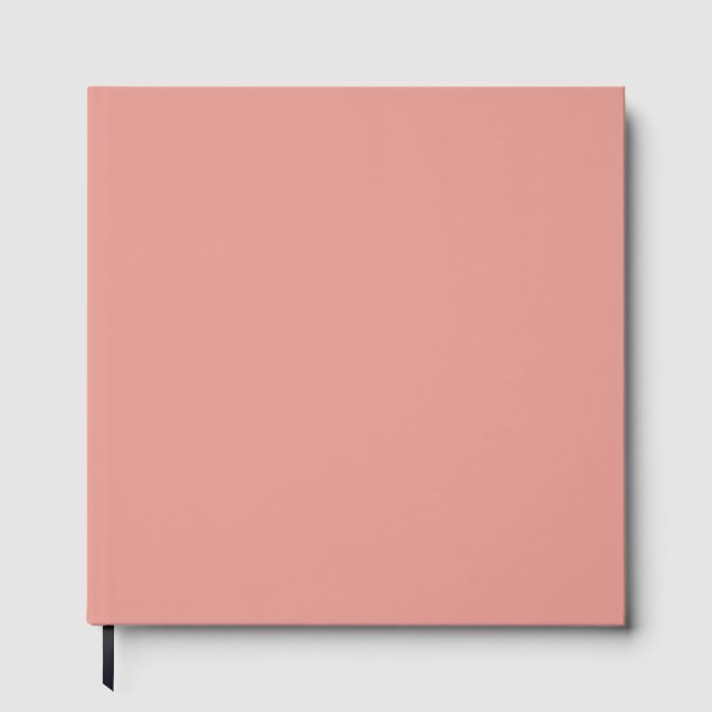 Einfache pastellrosa Flamingo-Farbe Gästebuch (Vorderseite)