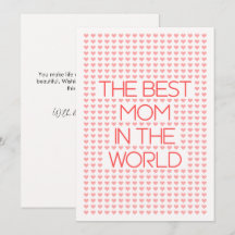 Einfache Pastellrosa-Herzen-Typografie Muttertag