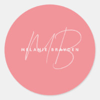 Einfache Pastellrosa Minimalistischer Name für zwe