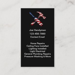 Einfache patriotische amerikanische Handwerker Vis Visitenkarte