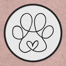 Einfache Paw Print mit Herz