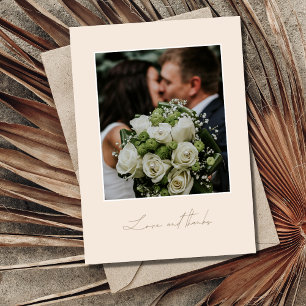 Einfache Peach and Gold Liebe und dank Foto Dankeskarte