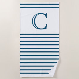 Einfache Personalisiert Ocean Blue Line Strandtuch
