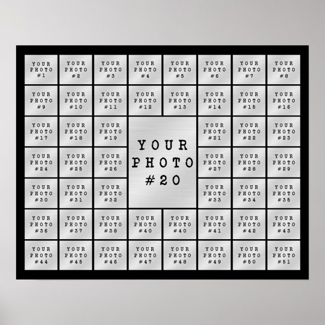 Einfache, Personalisierte 51-FotoCollage Poster (Vorne)