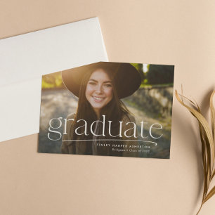 Einfache personalisierte Abschlussfoto-Graduations Ankündigung