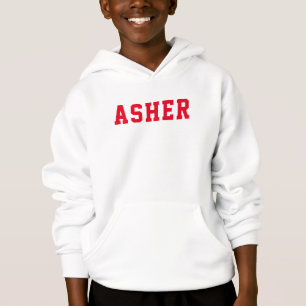 Einfache Personalisierte Bezeichnung für Rote Typo Hoodie