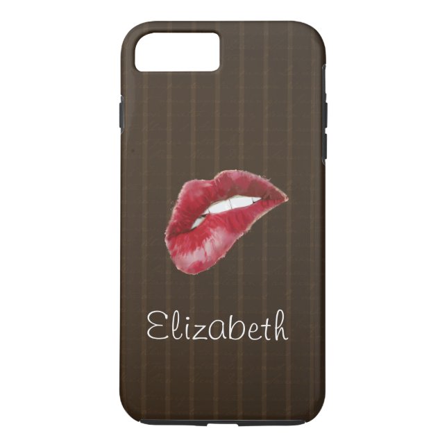 Einfache Personalisierte Black Red Lips Case-Mate  Case-Mate iPhone Hülle (Rückseite)