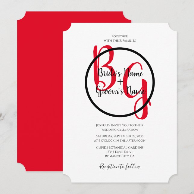 Einfache Personalisierte Einladungen für Hochzeite (Vorne/Hinten)