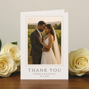 Einfache Personalisierte Elegante Foto-Hochzeit  Dankeskarte
