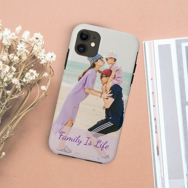 Einfache personalisierte Familie Foto iPhone Case (Von Creator hochgeladen)