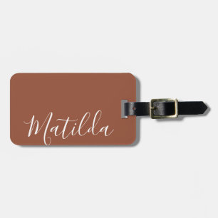Einfache Personalisierte Farbe Name Terracotta L Gepäckanhänger