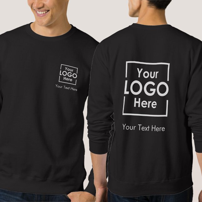 Einfache Personalisierte Firmenlogo - Vorderseite Sweatshirt (Simple Personalized Business Logo Text Front Back Sweatshirt)