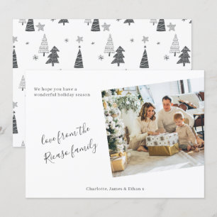Einfache Personalisierte Foto Weihnachtsbaum Feiertagskarte