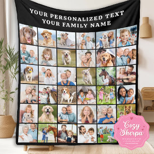 Einfache personalisierte Fotocollage mit 36 Bilder Sherpadecke
