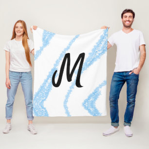 Einfache personalisierte Glitter-Monogramm-Backen- Fleecedecke