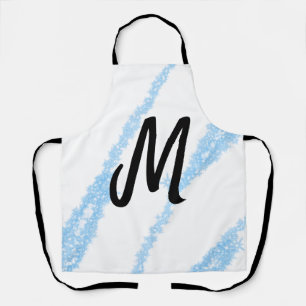Einfache personalisierte Glitter-Monogramm-Backen- Schürze