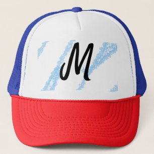 Einfache personalisierte Glitter-Monogramm-Backen- Truckerkappe