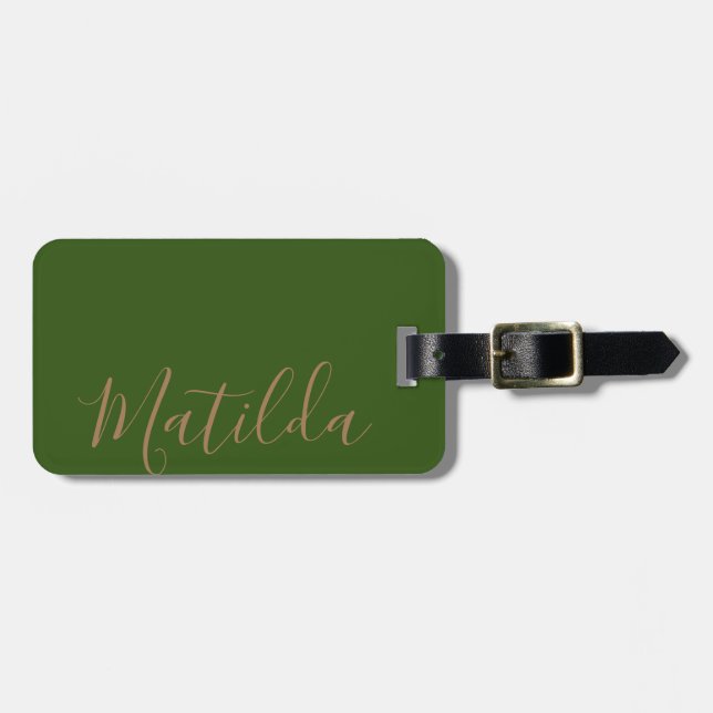 Einfache Personalisierte Goldbezeichnung (Solid Co Gepäckanhänger (Vorderseite horizontal)