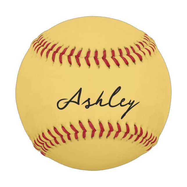 Einfache personalisierte Goldschrift Baseball (Vorderseite)